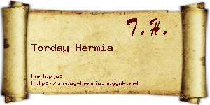 Torday Hermia névjegykártya